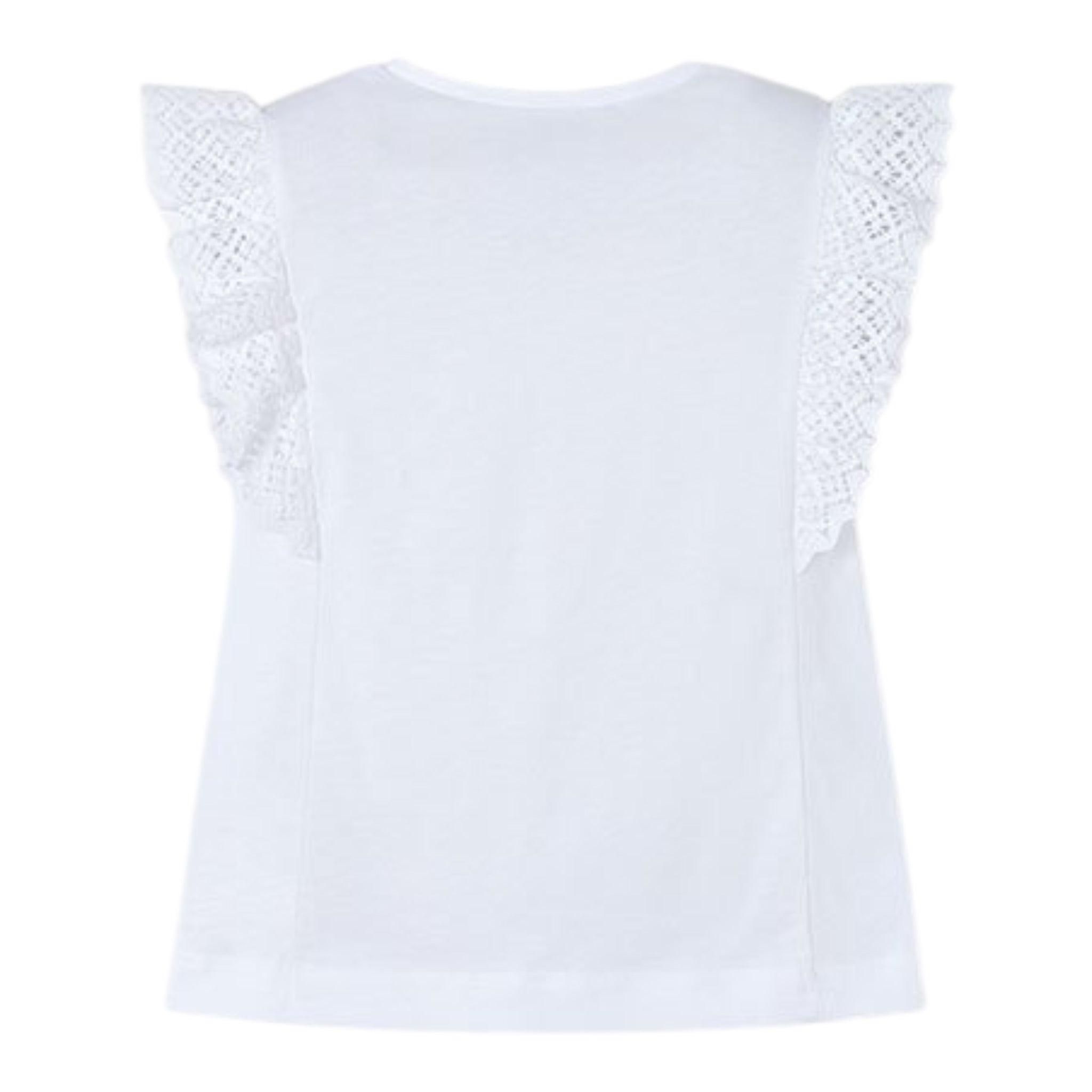 Mayoral T-Shirt Tinta Unita con Ricami per Bambina 3010 BIANCO MAYORAL 