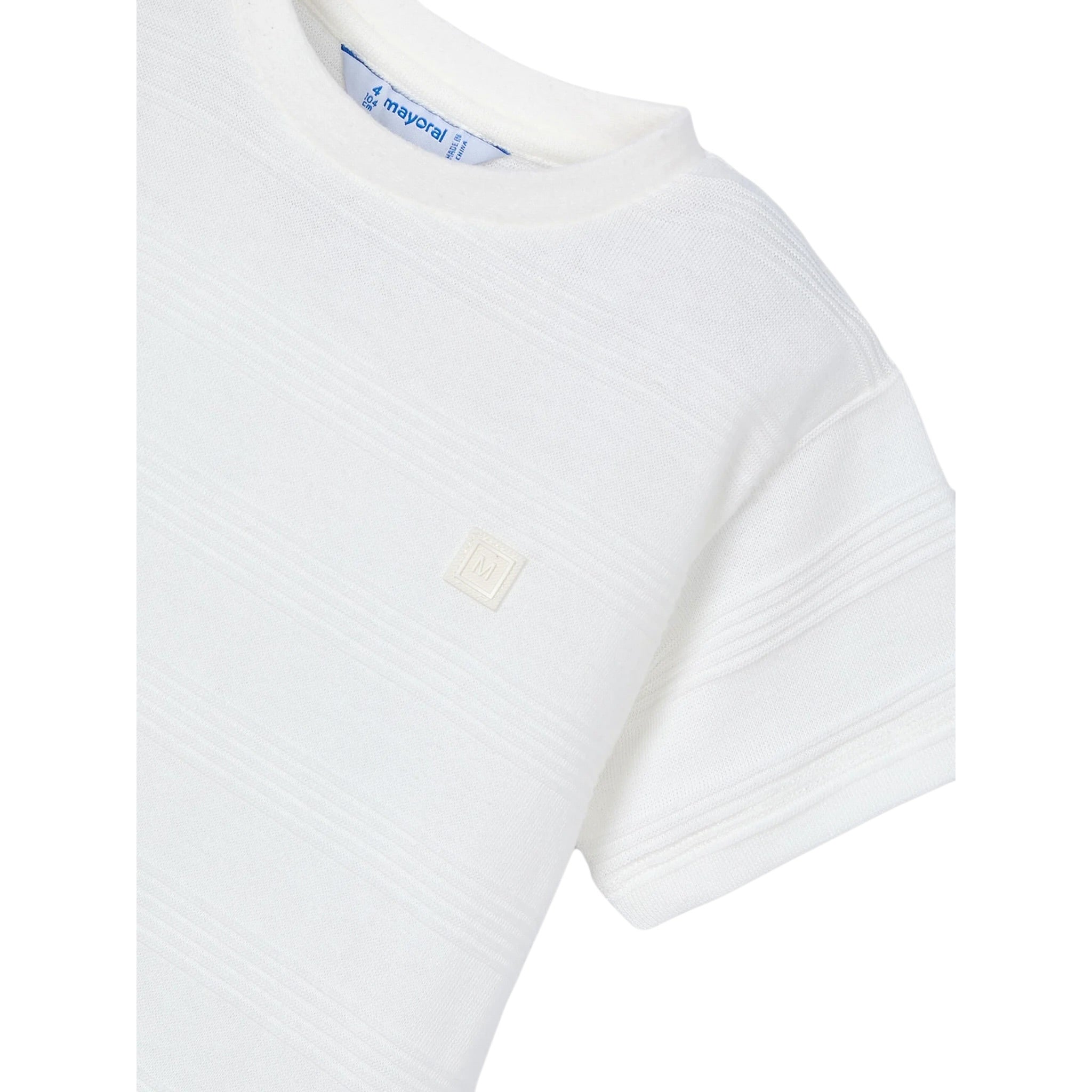 Mayoral T-Shirt In Maglia Girocollo Tinta Unita per Bambino 3028X BIANCO MAYORAL 