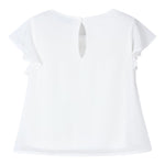 Mayoral Camicia Mezza Manica Tinta Unita per Bambina 3182X BIANCO MAYORAL 
