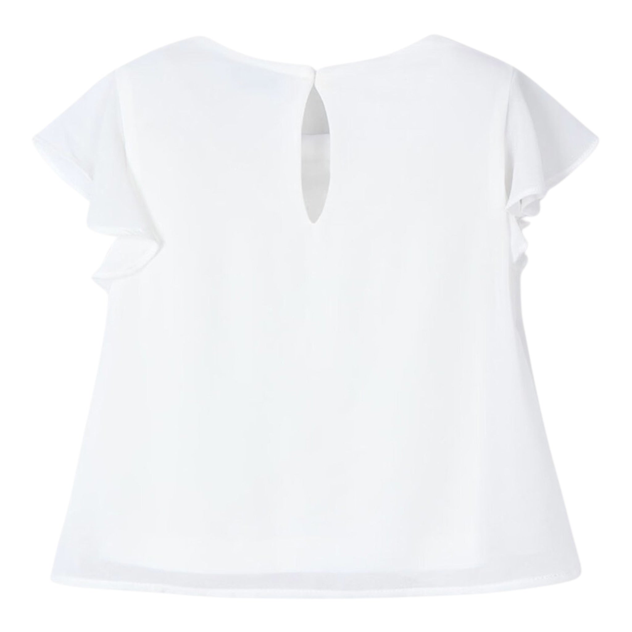 Mayoral Camicia Mezza Manica Tinta Unita per Bambina 3182X BIANCO MAYORAL 