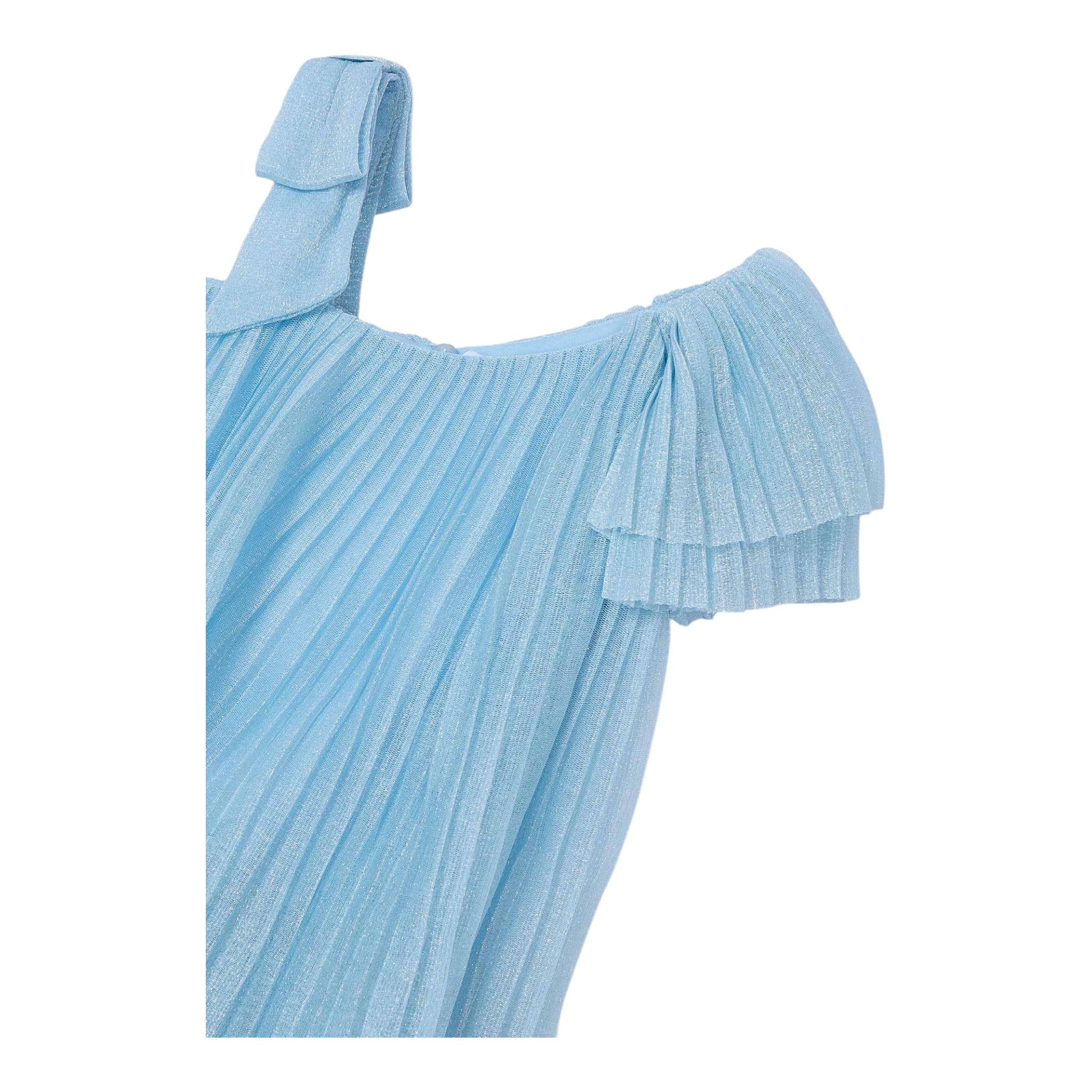 Mayoral Abito Tinta Unita con Balze per Bambina 3912 AZZURRO MAYORAL 