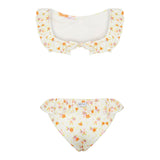 Mefui Costume 2 Pezzi Fascia-Slip Tinta Unita con Fantasia per Bambina MJ250201X08 PANNA MEFUI 