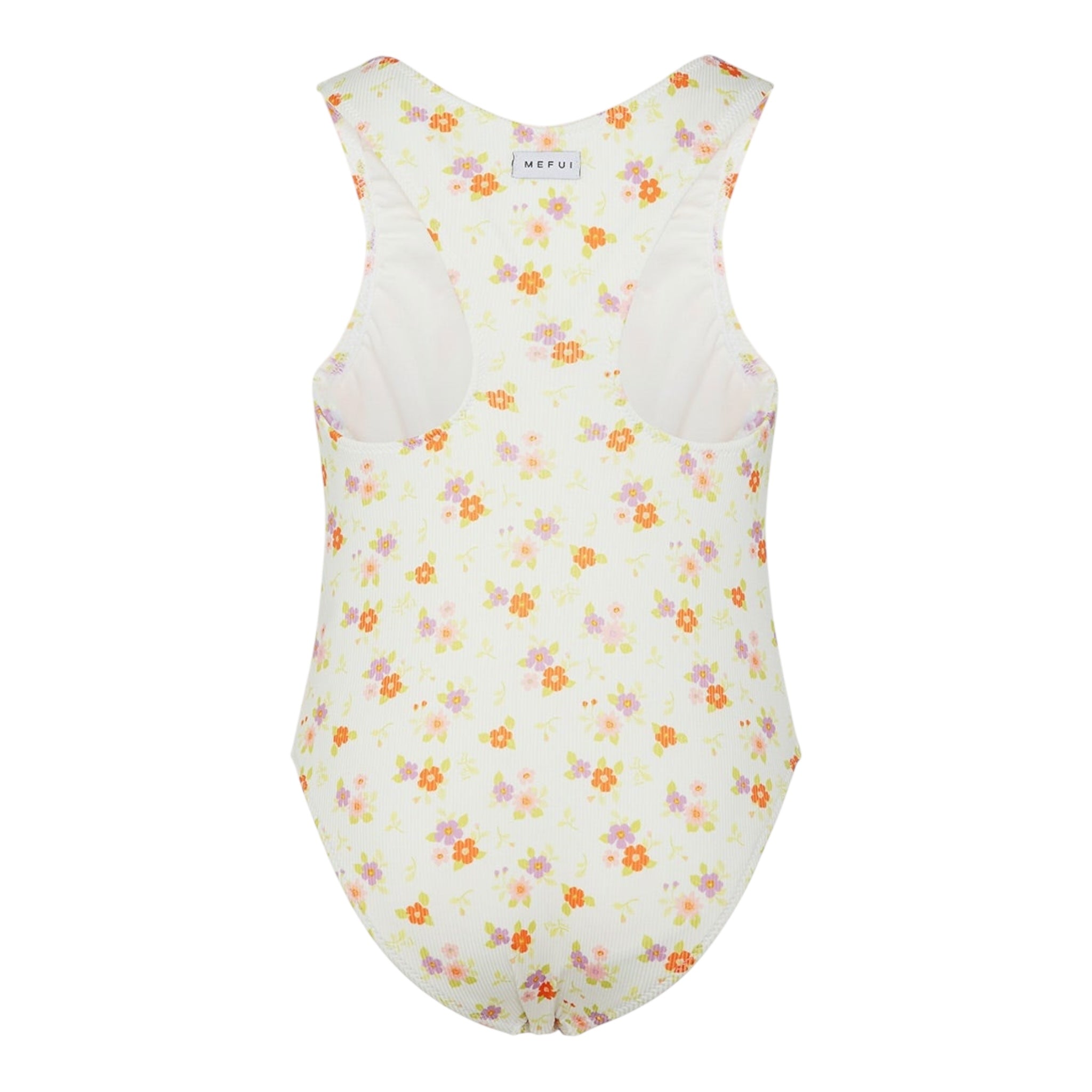 Mefui Costume Intero Tinta Unita con Fantasia per Bambina MJ250204X08 PANNA MEFUI 