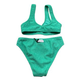 Mefui Costume 2 Pezzi Slip-Fascia Tinta Unita per Bambina MJ250410GN VERDE MEFUI 