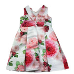 Meilisa Bai Abito Cerimonia Giromanica Stampa Fantasia Rose per Bambina FL6272 BIANCO MEILISA BAI 