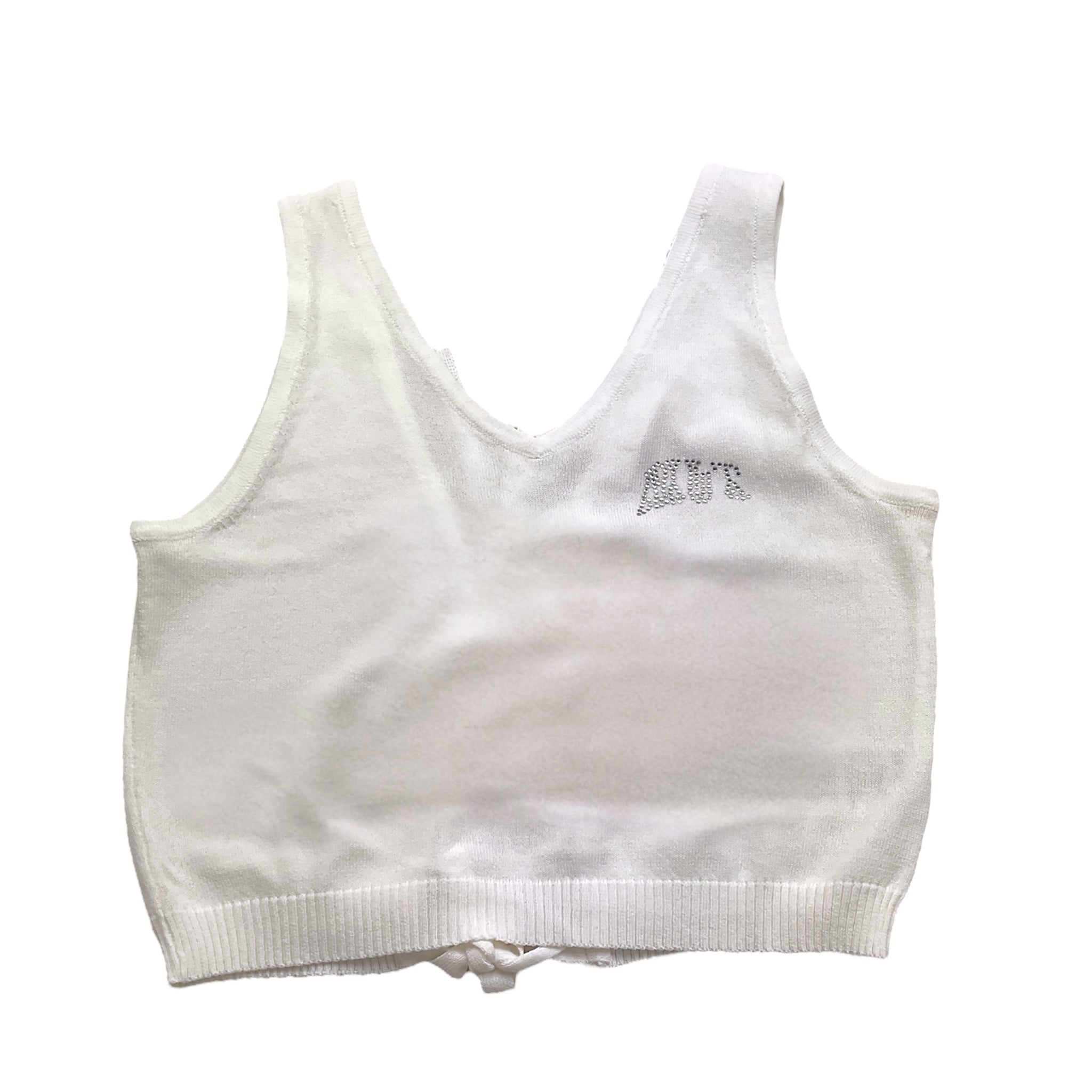 Met Top Tinta Unita con Brillantini per Bambina ME264 BIANCO MET 