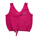 Met Top Tinta Unita con Brillantini per Bambina ME264 FUXIA MET 