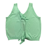 Met Top Tinta Unita con Brillantini per Bambina ME264 VERDE ACQUA MET 