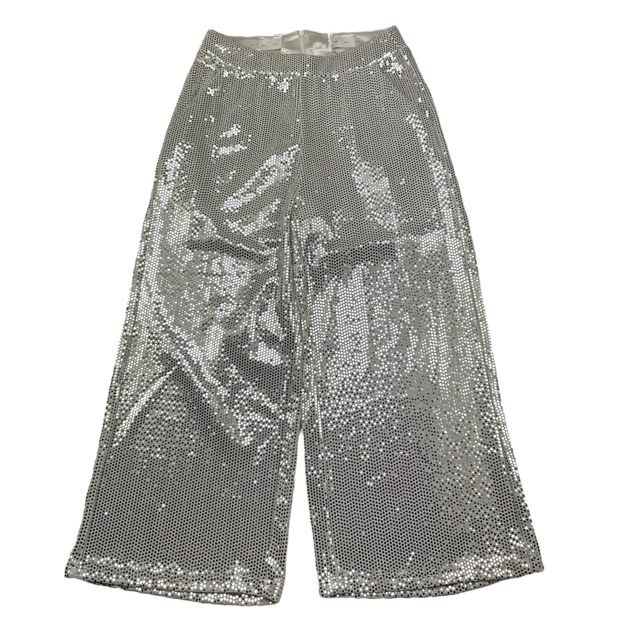 Met Pantalone Tinta Unita con Girovita Regolabile per Bambina ME335 ARGENTO MET 