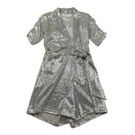 Met Abito Mezza Manica Tinta Unita per Bambina ME336 ARGENTO MET 