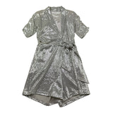 Met Abito Mezza Manica Tinta Unita per Bambina ME336 ARGENTO MET 