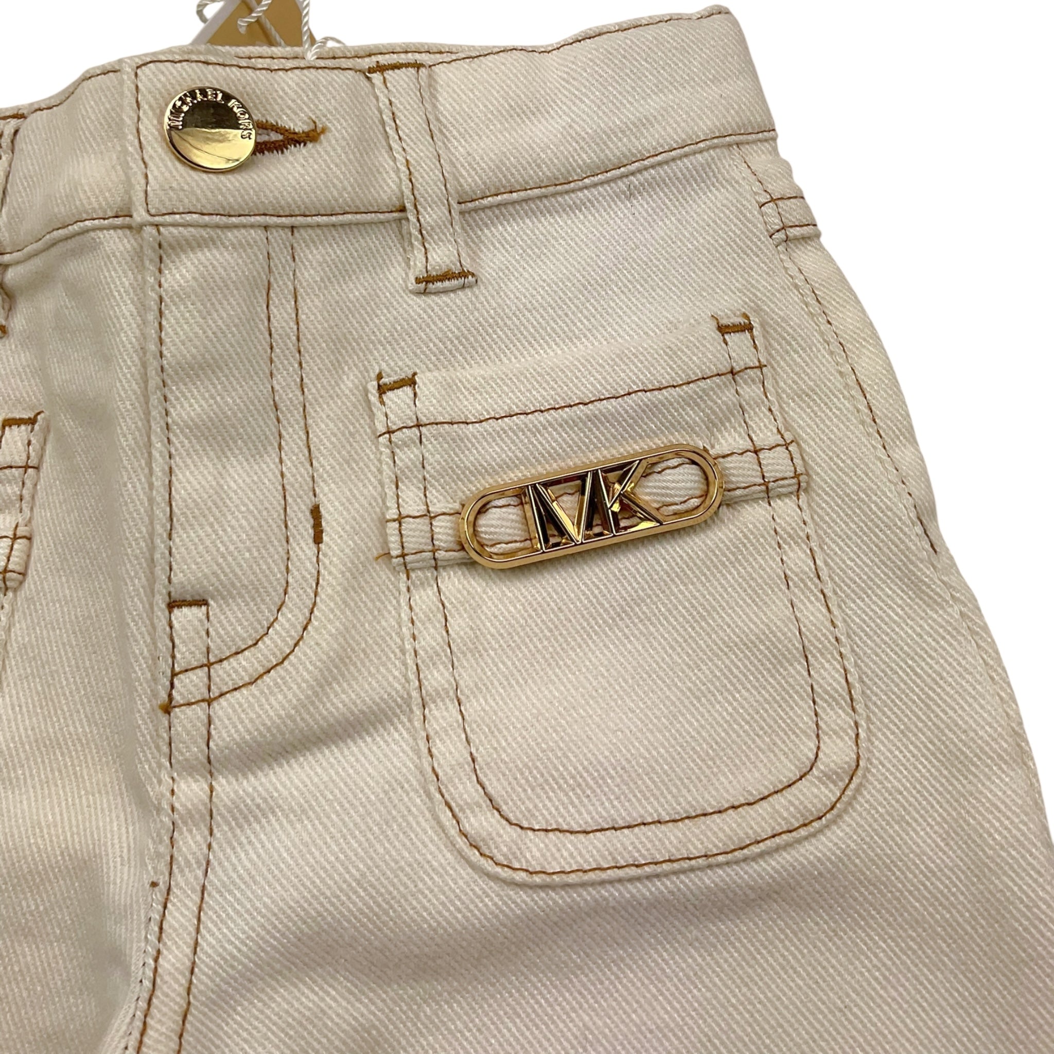 Michael Kors Jeans Tinta Unita con Girovita Regolabile per Neonata R30053N PANNA MICHAEL KORS 