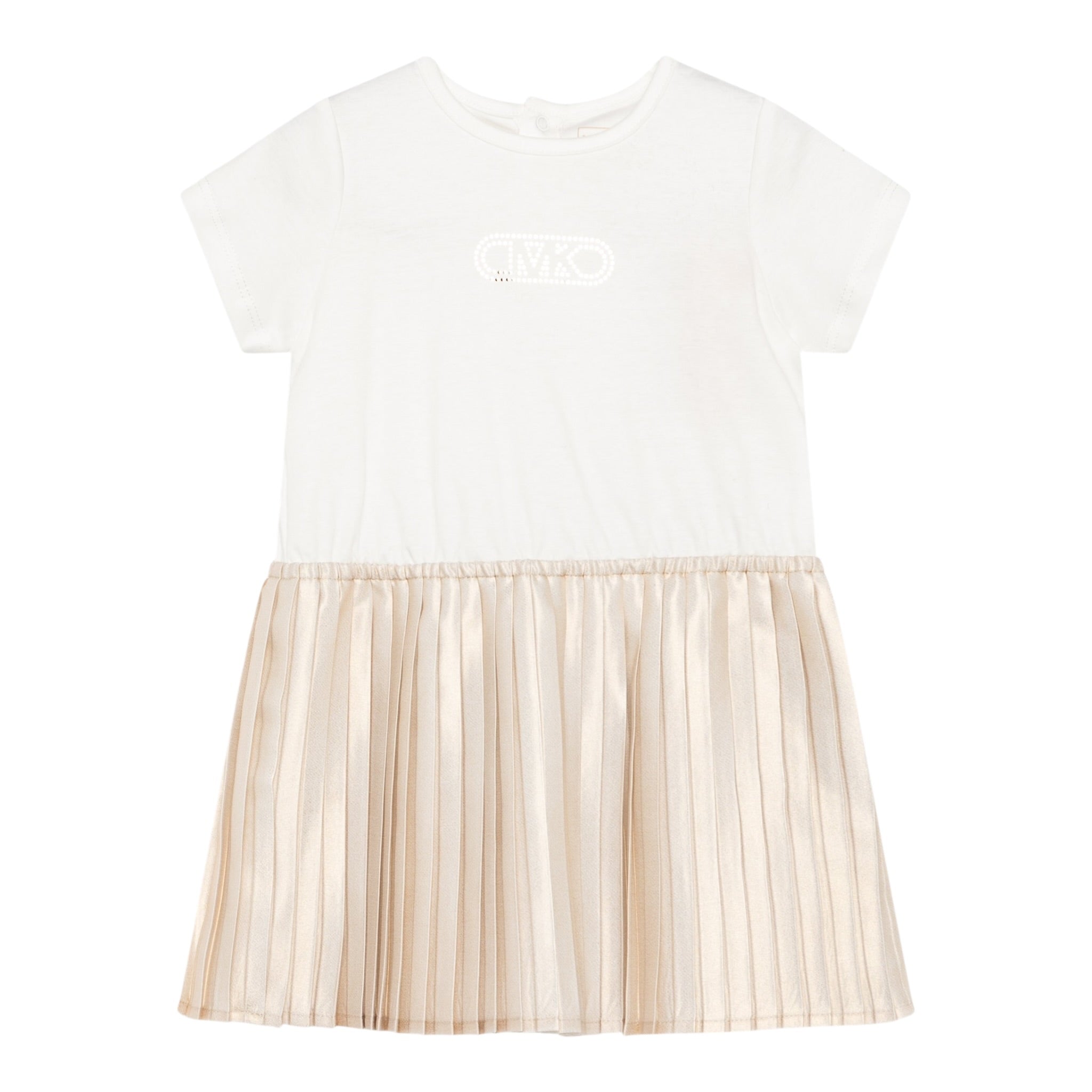 Michael Kors Abito Mezza Manica con Gonna In Contrasto per Neonata R30308X BIANCO MICHAEL KORS 