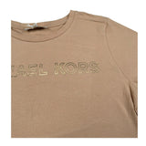 Michael Kors T-Shirt Girocollo Tinta Unita con Stampa per Bambina R30314X BEIGE MICHAEL KORS 