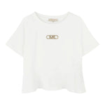 Michael Kors T-Shirt Girocollo Tinta Unita con Logo per Bambina R30324 BIANCO MICHAEL KORS 