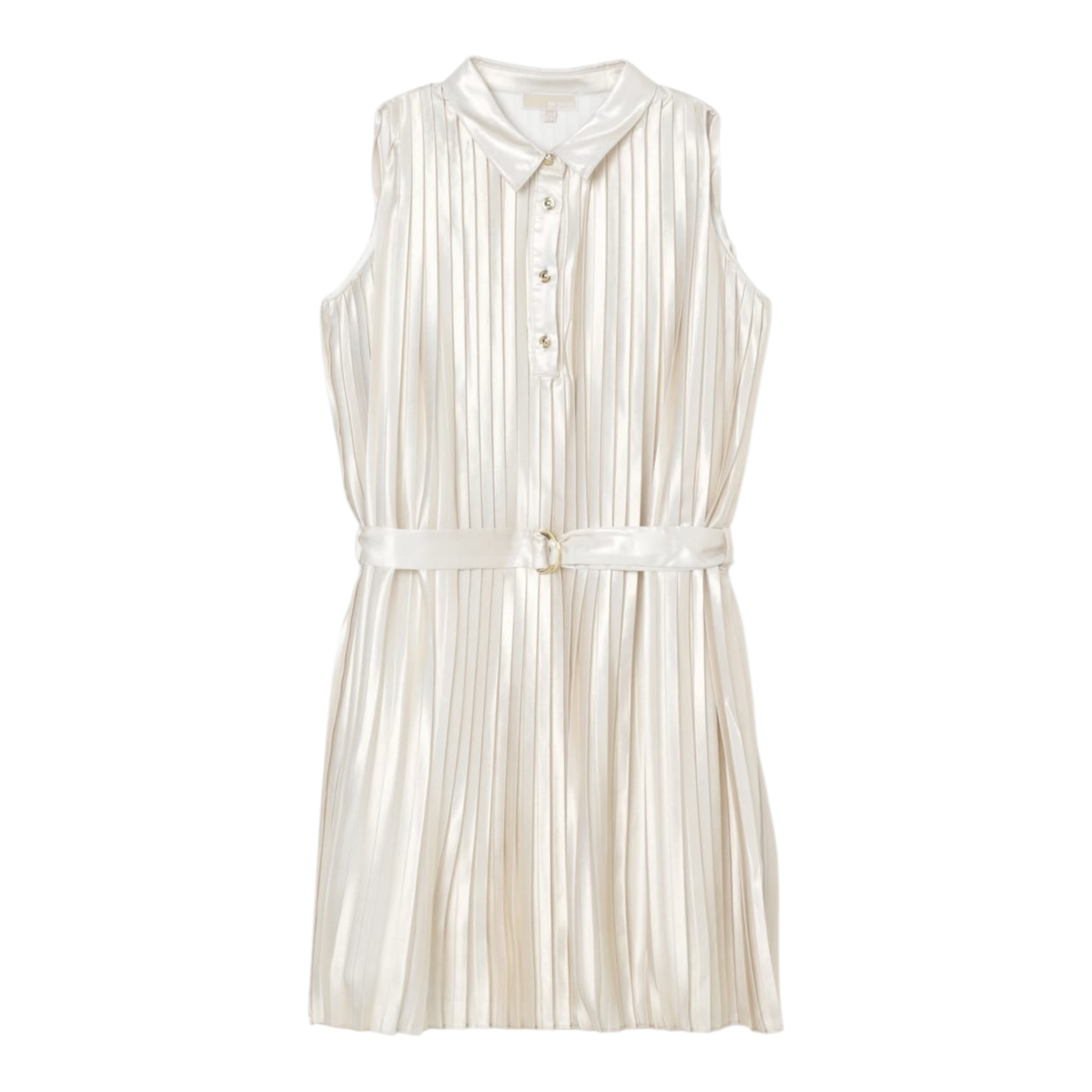 Michael Kors Abito Giromanica Tinta Unita con Bottoni per Bambina R30349 BEIGE MICHAEL KORS 