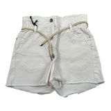 Sarabanda Short Tinta Unita con Cinturino per Bambina 06826 BIANCO SARABANDA 
