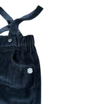 Mini Banda Pantalone Tinta Unita In Velluto con Bretelle per Neonato 3A636 BLU MINI BANDA 