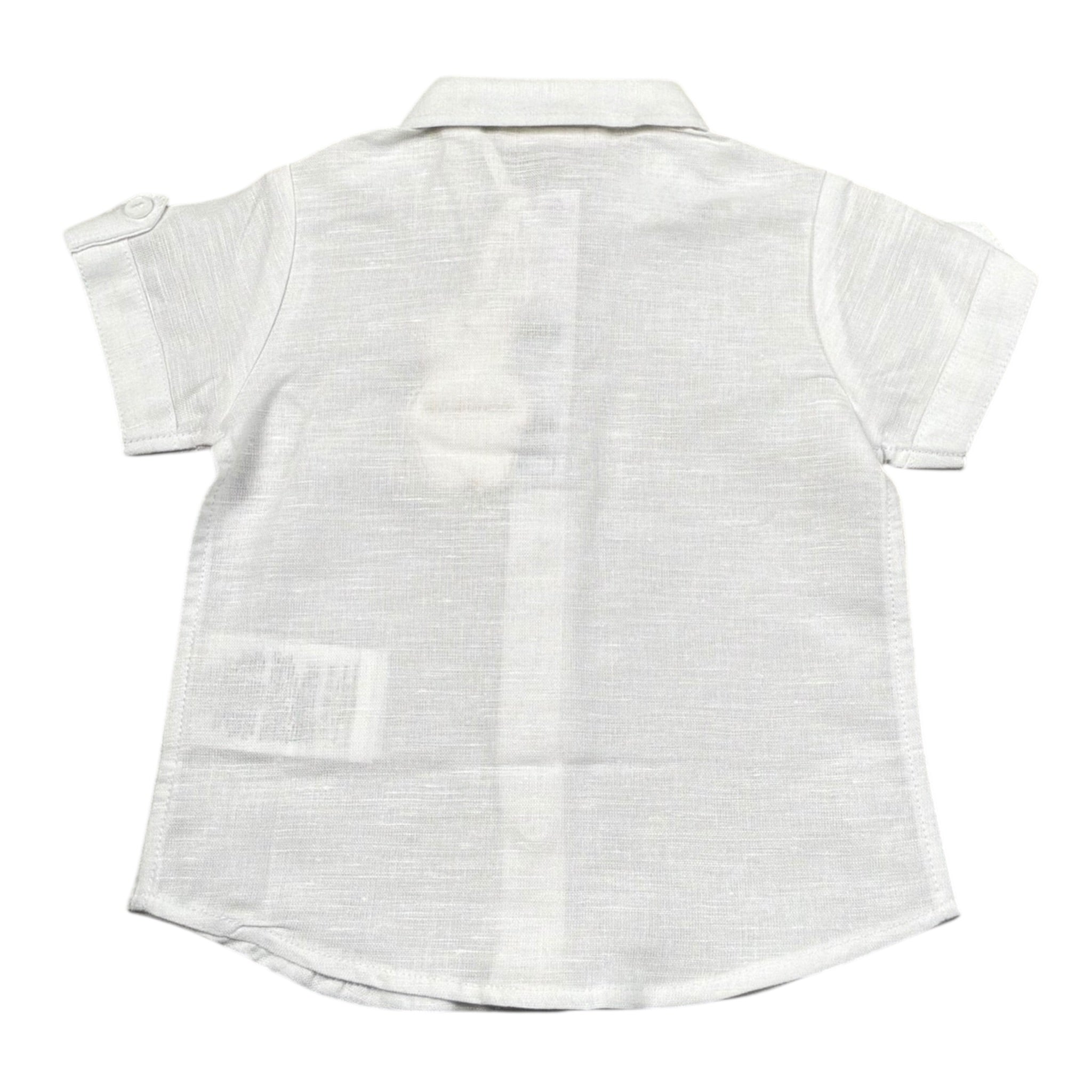 Mini Banda Camicia Mezza Manica Tinta Unita per Neonato 3B604 BIANCO MINI BANDA 
