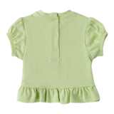 Mini Banda T-Shirt Girocollo Tinta Unita con Stampa per Neonata 3B726 VERDE MINI BANDA 