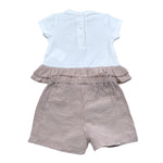 Mini Banda Completo 2 Pezzi T-Shirt-Short per Neonata 3B788 BIANCO MINI BANDA 