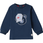 Minibanda Shirt Girocollo Tinta Unita con Stampa per Neonato 3B612 BLU MINIBANDA 