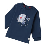 Minibanda Shirt Girocollo Tinta Unita con Stampa per Neonato 3B612 BLU MINIBANDA 