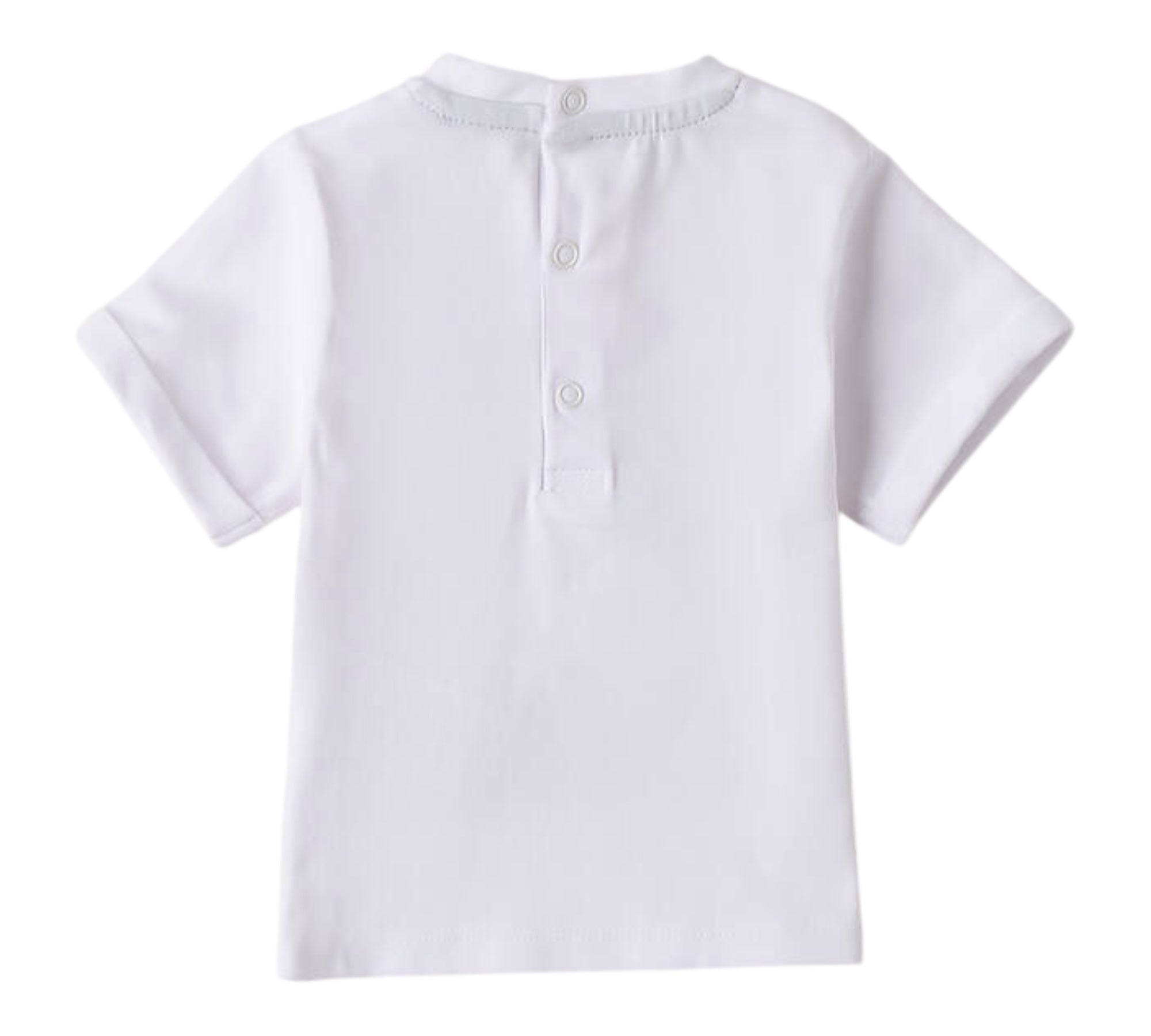 Minibanda T-Shirt Girocollo Tinta Unita con Stampa per Neonato 3B613 BIANCO MINIBANDA 