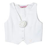 Miss Blumarine Gilet Tinta Unita con Applicazione per Bambina IA4021 PANNA MISS BLUMARINE 