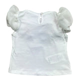 Miss Grant T-Shirt Girocollo Tinta Unita con Applicazioni per Neonata MG1332X BIANCO MISS GRANT 