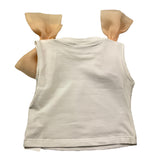 Miss Grant T-Shirt Girocollo Tinta Unita con Fiocchi In Contrasto per Bambina MG1232 BIANCO MISS GRANT 