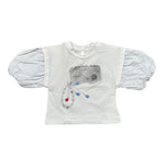 Miss Grant T-Shirt Girocollo tinta unita con Stampa Bianco per Bambina MG1235 BIANCO MISS GRANT 