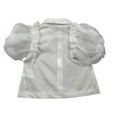 Miss Grant Camicia Mezza Manica Tinta Unita per Bambina MG1238J BIANCO MISS GRANT 