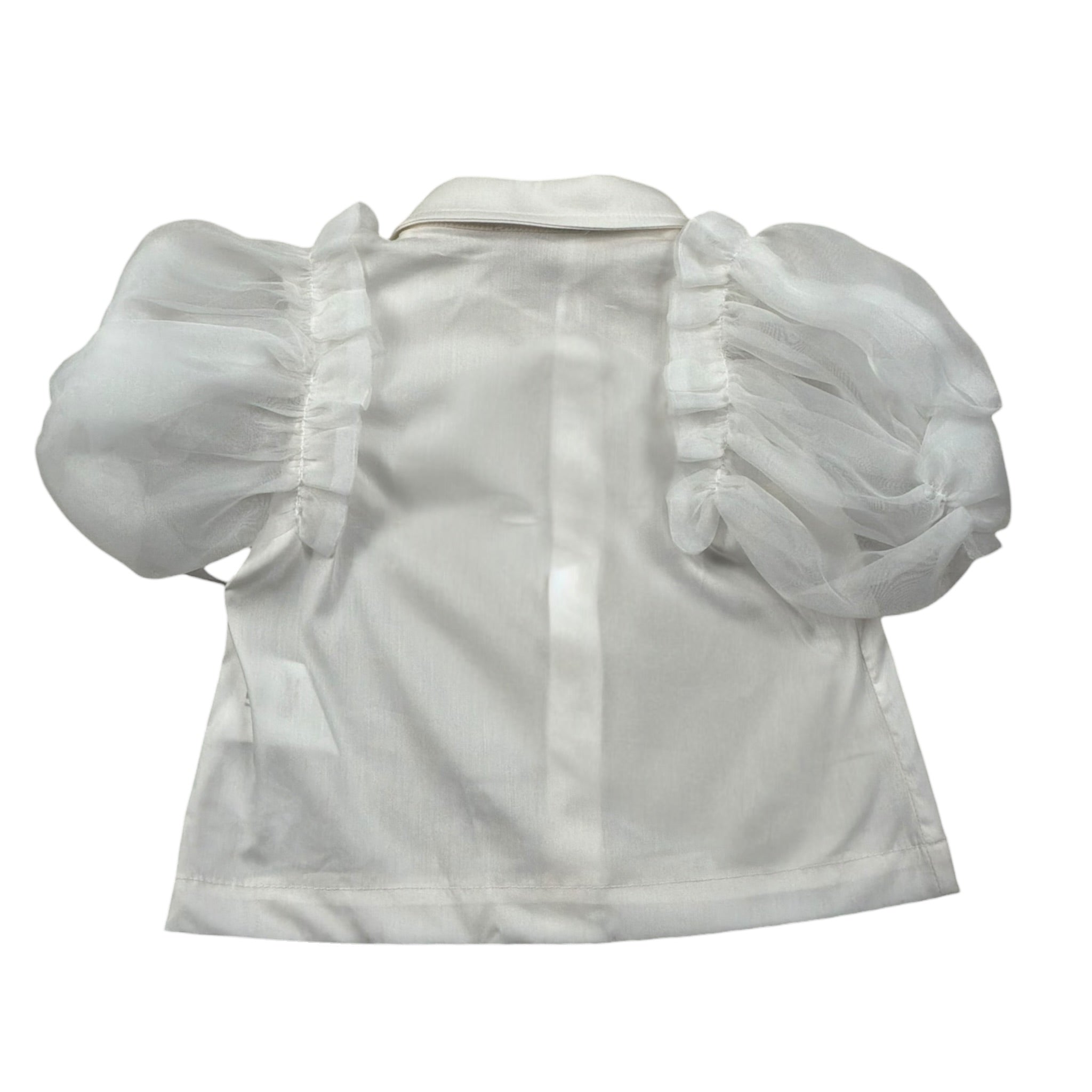 Miss Grant Camicia Mezza Manica Tinta Unita per Bambina MG1238J BIANCO MISS GRANT 