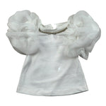 Miss Grant T-Shrit Girocollo Tinta Unita con Applicazioni per Bambina MG1244J BIANCO MISS GRANT 