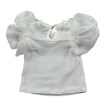 Miss Grant T-Shrit Girocollo Tinta Unita con Applicazioni per Bambina MG1244J BIANCO MISS GRANT 
