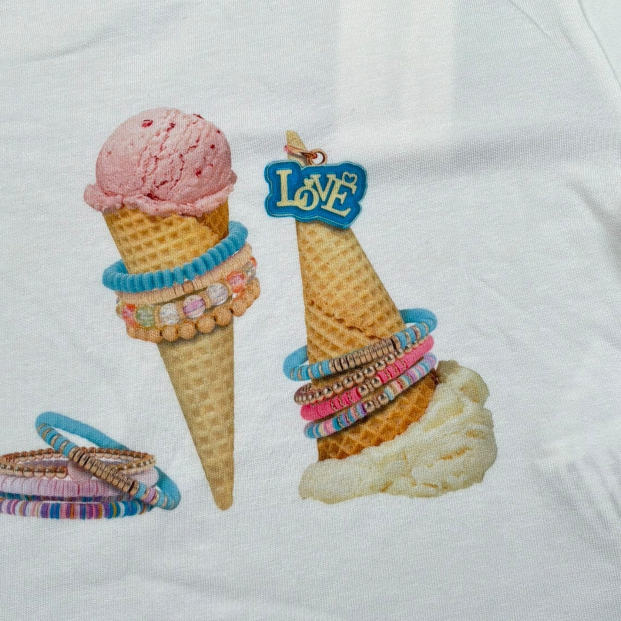 Miss Grant T-Shirt Girocollo tinta unita con Stampa Bianco per Neonata MG1317N BIANCO MISS GRANT 