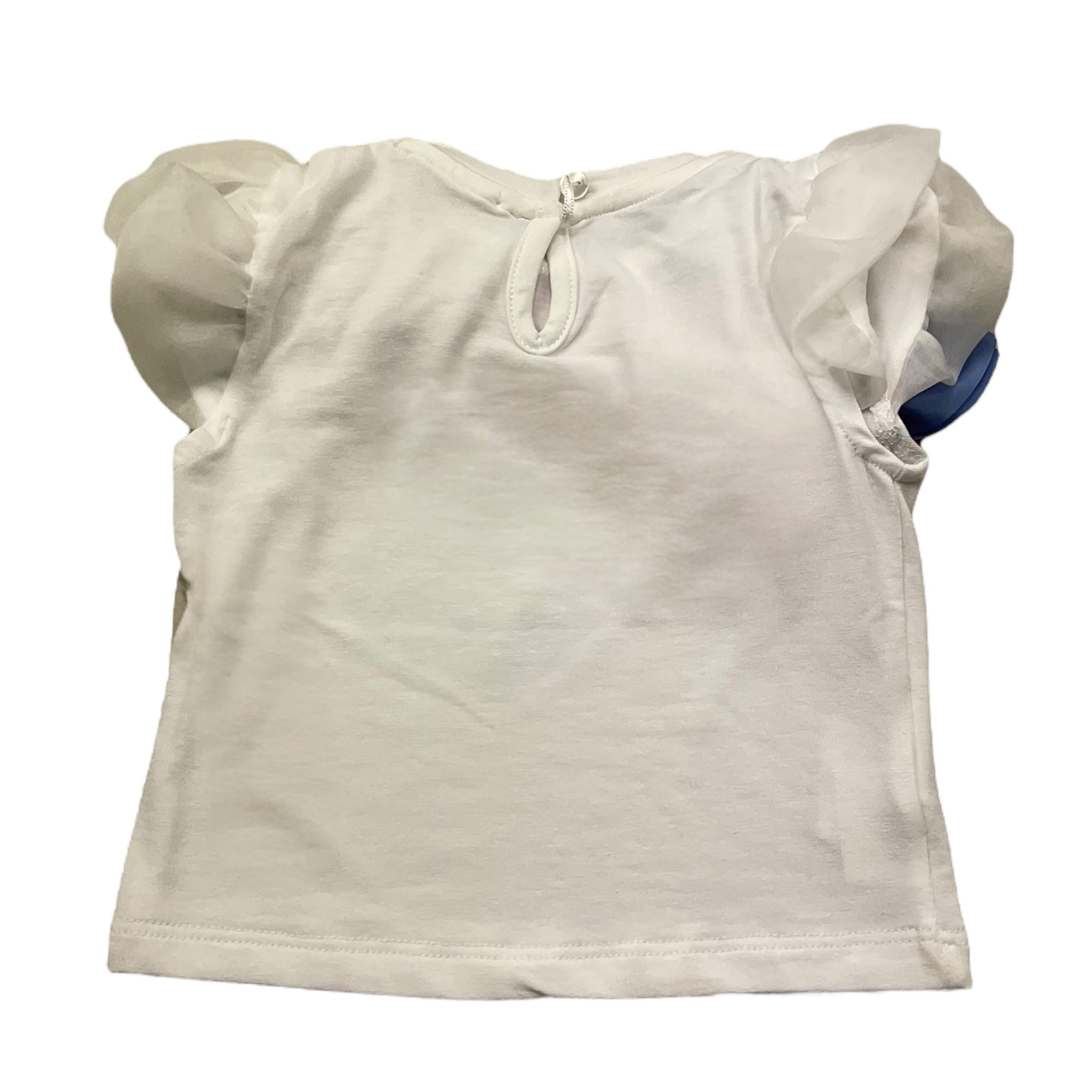 Miss Grant T-Shirt Girocollo Tinta Unita con Applicazioni per Neonata MG1332 BIANCO MISS GRANT 