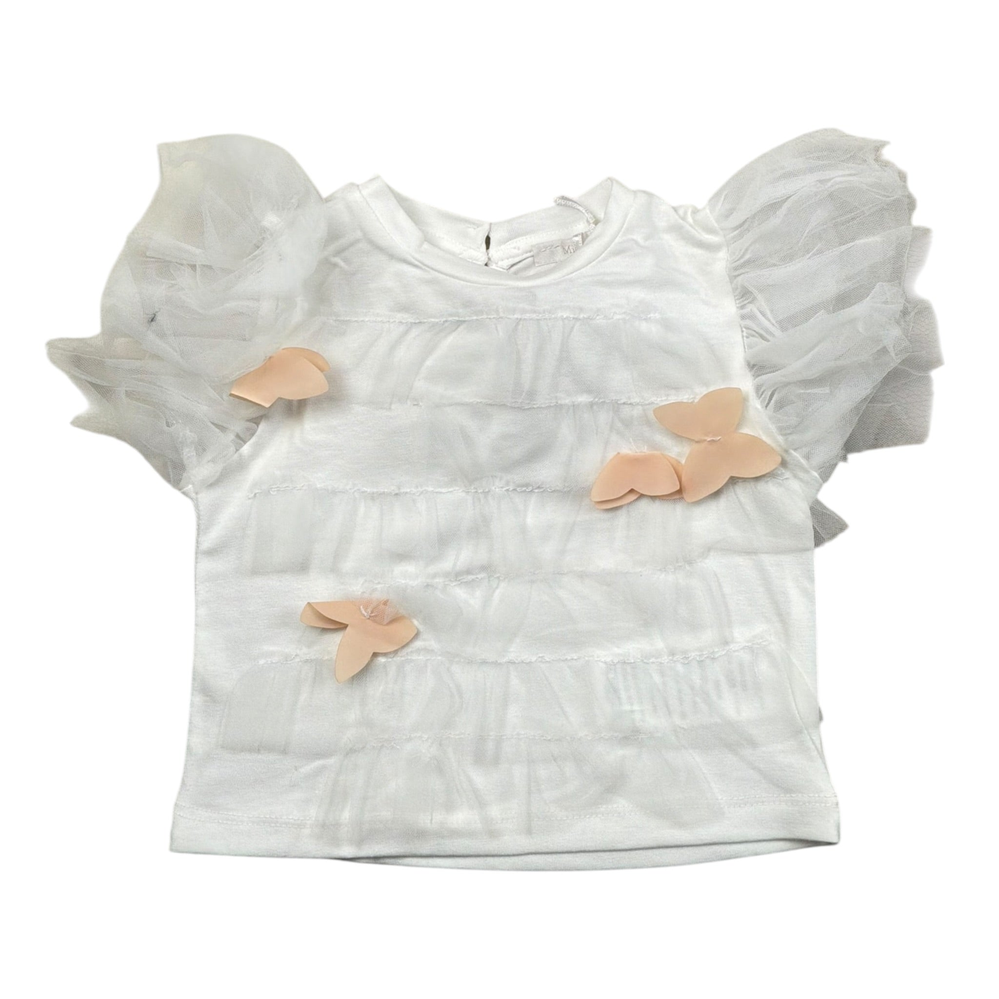 Miss Grant T-Shirt Girocollo tinta unita con Applicazioni Bianco per Bambina MG1335XJ BIANCO MISS GRANT 