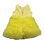 Miss Grant Abito Giromanica Tinta Unita con Tulle per Neonata MG1349X GIALLO MISS GRANT 
