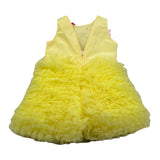 Miss Grant Abito Giromanica Tinta Unita con Tulle per Neonata MG1349X GIALLO MISS GRANT 