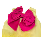 Miss Grant Abito Giromanica Tinta Unita con Tulle per Neonata MG1349X GIALLO MISS GRANT 