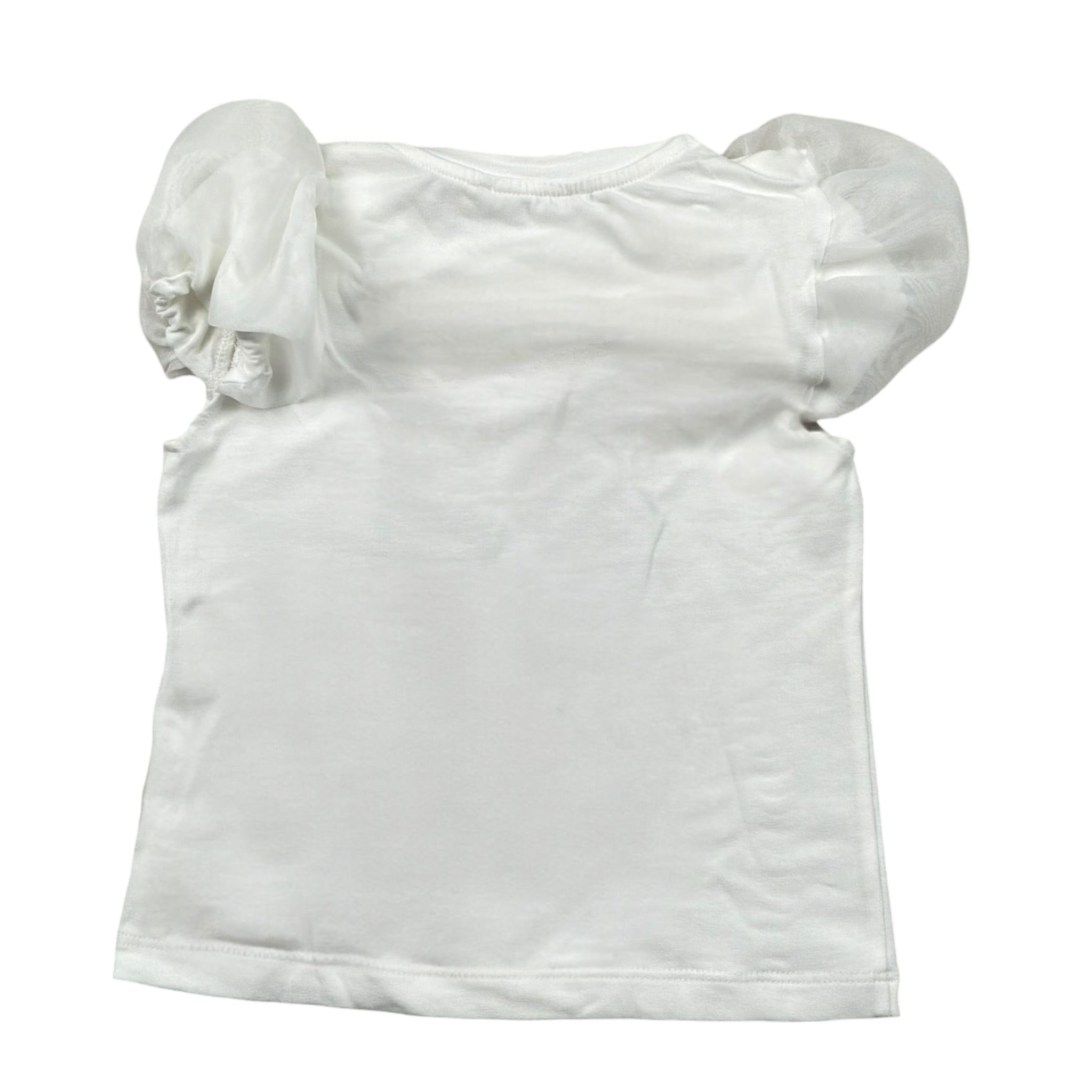 Miss Grant T-Shirt Girocollo tinta unita con Stampa Bianco per Bambina MG1358 BIANCO MISS GRANT 