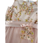 Miss Leod Abito Mezza Manica tinta unita con Ricami Rosa per Bambina 4507 ROSA MISS LEOD 