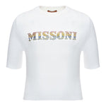 Missoni T-Shirt Tinta Unita con Stampa A Costine per Bambina MU9A41 PANNA MISSONI 