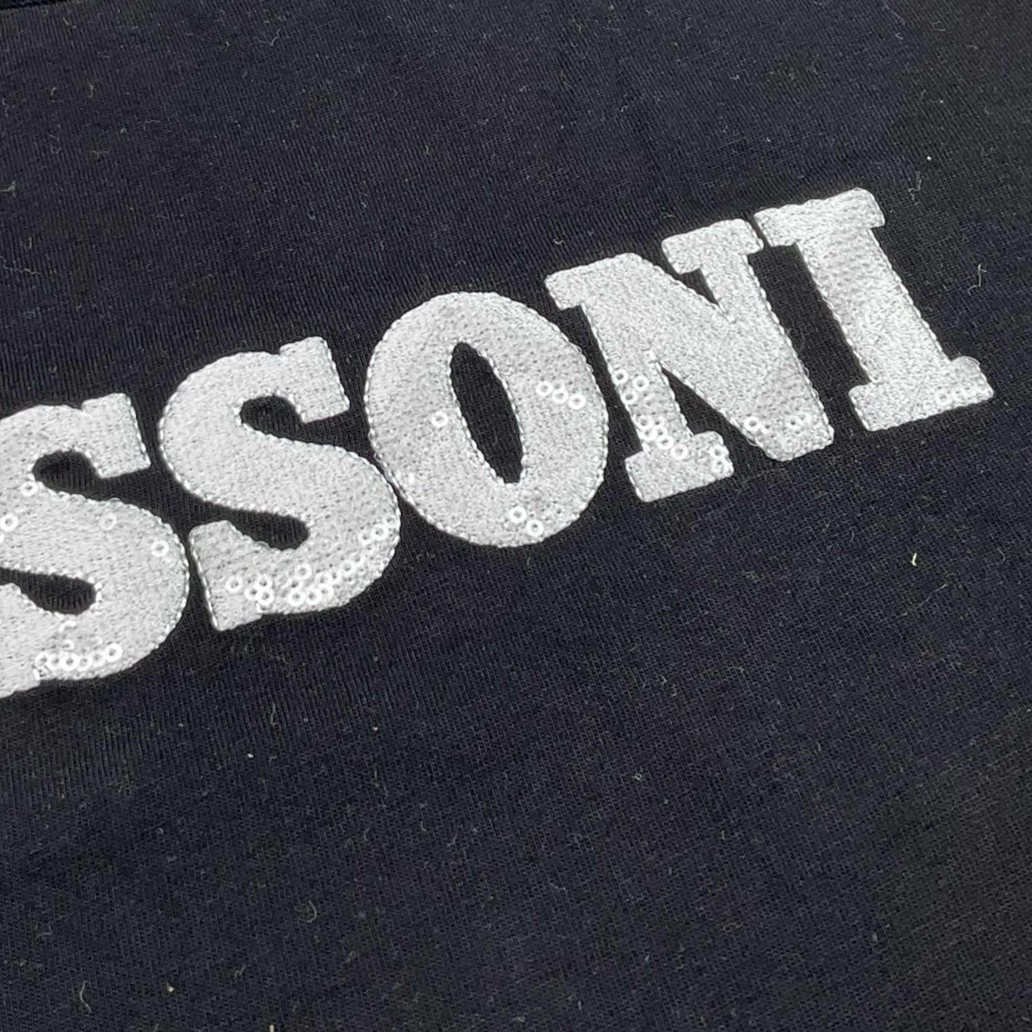 Missoni T-Shirt Girocollo Tinta Unita con Paillettes per Bambina MV8A11 NERO MISSONI 