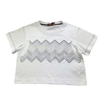 Missoni T-Shirt Girocollo Tinta Unita con Paillettes per Bambina MV8A31 BIANCO MISSONI 