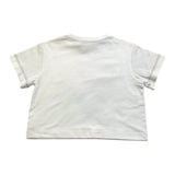 Missoni T-Shirt Girocollo Tinta Unita con Paillettes per Bambina MV8A31 BIANCO MISSONI 