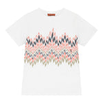 Missoni T-Shirt Girocollo Tinta Unita con Stampa per Bambino MW8P91 BIANCO MISSONI 