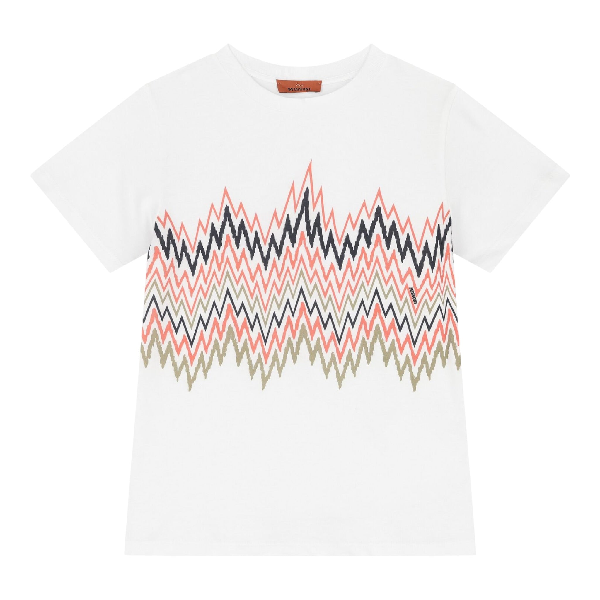 Missoni T-Shirt Girocollo Tinta Unita con Stampa per Bambino MW8P91 BIANCO MISSONI 